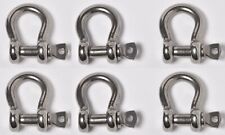 6x Marine Bow Shackle 6mm 14 Clevis 316 Stainless Steel Boat Rigging Paracord