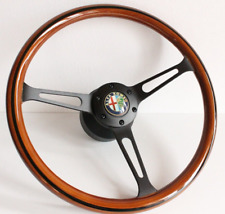 Steering Wheel Fits For Alfa Romeo Wood Black Spokes 380mm Classic Spider 83-89
