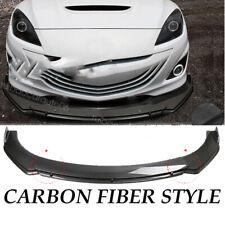 For Mazda Speed 3 5 6 Front Bumper Lip Splitter Spoiler Lower Chin Carbon Style