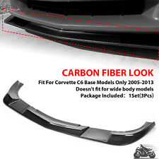 For 05-13 Corvette C6 Base Model Front Lip Splitter Zr1 Carbon Fiber Style