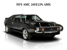 1974 Amc American Motors Javelin Amx In Black Metal Sign 12x16 Free Shipping