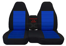 Truck Seat Covers Cotton Blk-blue Insert Fits 98-03 Ford Ranger 6040 Highback