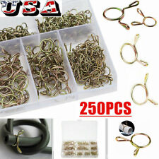 250pcs 5-14mm Spring Hose Clamps Set Fuel Line Water Pipe Air Tube Clips Kit Us