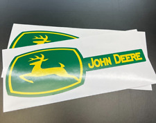 Two John Deere Fade Resistant 7.75x2.5 Vinyl Decals Stickers Set