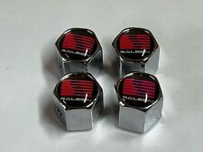 Saleen Chrome With Red Black Logo Wheel Rim Valve Stem Caps Set Of 4 Pieces Bran