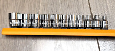 New Gearwrench 11pc 14 Dr Metric Stubby Socket Set W Rail 4-14mm