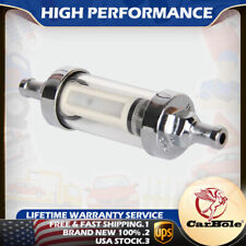 High Performance Fuel Filter Clear View Inline 516 Chrome Hose Barb Plated Us
