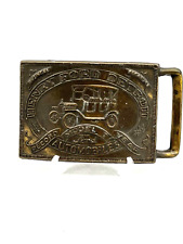 Vintage Henry Ford Detroit Automobiles Record Year Model T Brass Belt Buckle