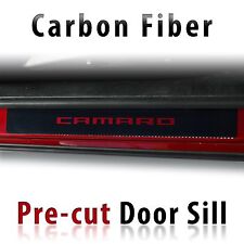 Set Of 2 3d Carbon Door Sill Cf Pre-cut Decal For Chevrolet Camaro 2010 Up