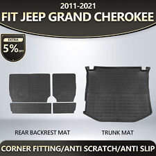 Trunk Cargo Liners Backrest Mats Anti-slip For 2011-2021 Jeep Grand Cherokee