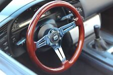 350mm Polished Wood Steering Wheel Miata Porsche Bmw Jdm Mazda Toyota