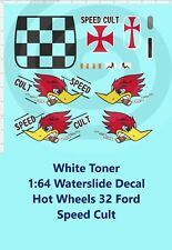 White Toner 164 Waterslide Decal 32 Ford 3 Window Speed Cult