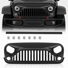 Grill For 2007-2018 Jeep Wrangler Jk Jku New Angry Bird Matte Black Front Grille