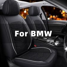 For Bmw Linen Car 5 Seat Cover Full Set 3d Pu Leather Front Rear Cushion Pad Mat