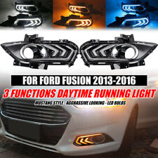 3 Color Led Drl Daytime Running Lamp Driving Fog Light For Ford Fusion 2013-2016