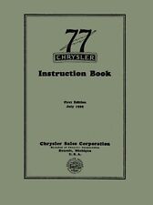 1930 Chrysler 77 Owners Manual User Guide Reference Operator Book Instruction