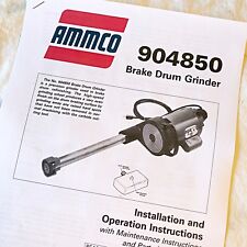 Ammco 4850 Brake Drum Grinder Operation Parts Manual Data Sheet For Lathes