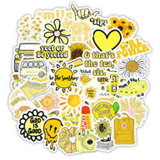10pcs Yellow Vsco Girl Stickers Hydro Flask Good Vibes Decal Cute Positivity