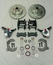 Mustang Ii Stock Front Disc Brake Kit Blk Wilwood Calipers Drilled Chevy Rotors