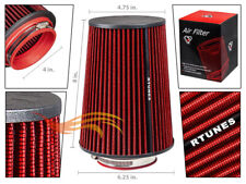 Red 4 Inches 102mm Inlet Truck Cone Dry Racing High Flow Air Intake Filter
