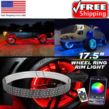 Pack Of 4 17.5 Rgb Wheel Ring Lights Led Light For Truck Car Rim Lights App