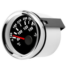 Silver Frame 50150 Oil Temperature Gauge Lcd Display Backlight Meter For Car
