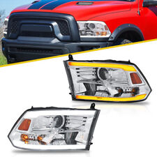 Pair Led Drl Headlights Sequential Turn Signal For 2009-2018 Dodge Ram 1500 2500