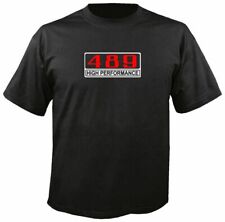 489 High Performance Black T Shirt Engine Crate Motor Emblem V8 Big Block Bbc