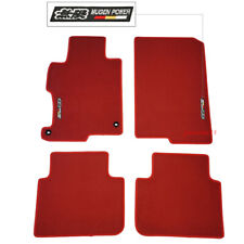 Fits 13-17 Honda Accord Sedan Red Nylon Floor Mats Front Rear Carpets W Mugen
