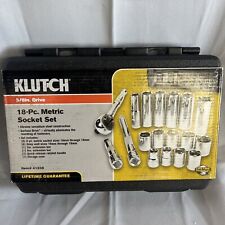 Klutch 41233 18 Piece 0. 50 Inch - Drive Sae Socket Set Open Box
