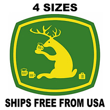 Beer Sticker Decal Sign John Dear Funny Deer Drinking Beer Brewery Vinyl 4 Sizes