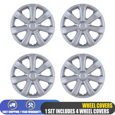 15in Set Of 4 Silver Wheel Covers Snap On Full Hub Caps Fits R15 Tiresteel Rim