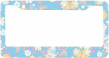 Decorative License Plate Frame Beautiful Girly Vintage Flowers Car Tag Cover Alu