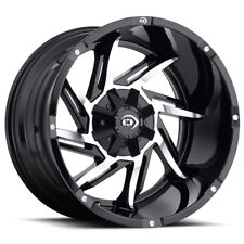 20x9 Vision Off-road 422 Prowler Black Machined Wheels 8x6.5 -12mm Set Of 4