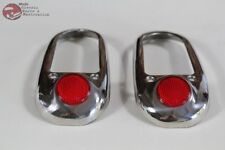 49-50 Chevy Bel Air Styleline Fleetline Tail Light Lamp Bezels Reflectors Pair