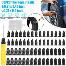 60pcs Car Vacuum Tire Repair Nails Rubber Screw Nail Screwdriver Fast Tool Set