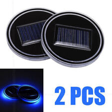 Blue Led Solar Cup Pad Car Accessories Cover Interior Decoration Light Car Parts