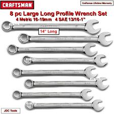 Craftsman Large 8 Pc Long Profile Sae Mm Combination Wrench Set