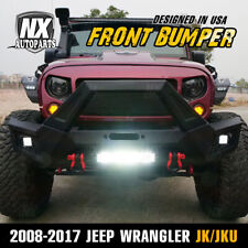Front Bumper For 2007-2018 Jeep Wrangler Jk Jku Jt Winch Plate W Led Lights