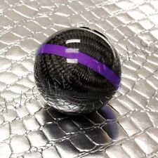 Real Carbon Fiber Ball Manual Gear Shift Shifter Knob Wpurple Stripe Universal
