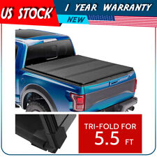 Hard Tri-fold 5.5ft Truck Bed Tonneau Cover For 14-21 Toyota Tundra Wled Light
