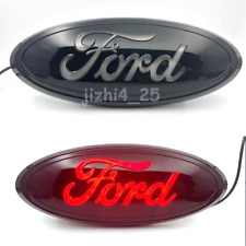 9 Inch Red Led Static Light Emblem Badge For Ford Truck Oval Black Housing