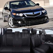 For Acura Tsx 2009-2014 Car 5 Seats Cover Pu Leather Front Rear Cushion Black