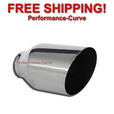 Stainless Steel Exhaust Tip Round Slant 2.25 Inlet - 4 Outlet - 7 Long