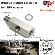 18 Npt Oil Pressure Sensor Tee To Adapter Parts Turbo Supply Feed Line Gauge