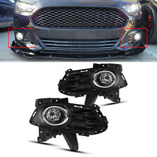 Fit 2013-2016 Ford Fusion Clear Bumper Fog Lights Surrounds Brackets