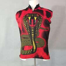 Fashion Biker Cycling Jersey Team Cobra Mens Large Red Sleeveless Quarter Zip