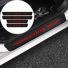 4pcs Carbon Fiber Car Door Sill Plate Protector Cover Sticker For Honda Civic