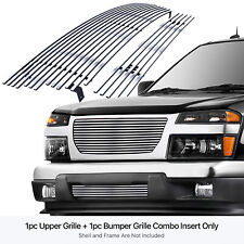 Fits 2004-2012 Gmc Canyon Stainless Steel Chrome Billet Grille Insert Combo