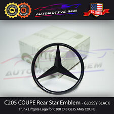 C205 Coupe Mercedes Gloss Black Star Emblem Rear Trunk Lid Logo Badge Amg C300